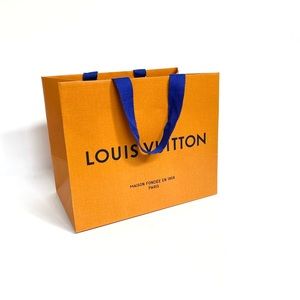 LOUIS VUITTON Shopping Bag Authentic Empty Large Paper Gift Bag Blue Handle